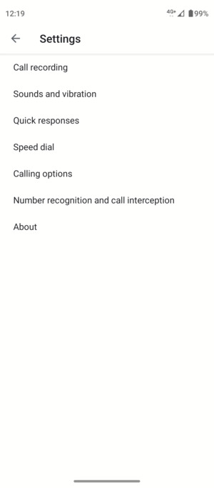 Select Calling options