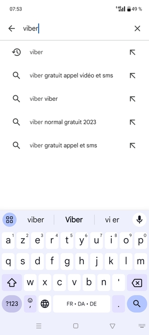 Saisissez le nom de l'appli et sélectionnez Rechercher