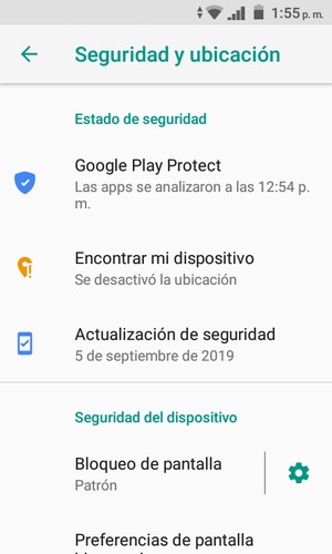 El teléfono ha sido asegurado con un bloqueo de pantalla