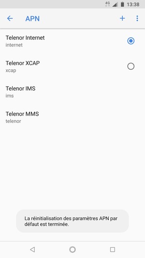 Sélectionnez Nouvel APN