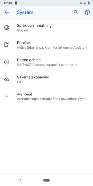 Välj Avancerat