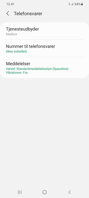 Vælg Nummer til telefonsvarer