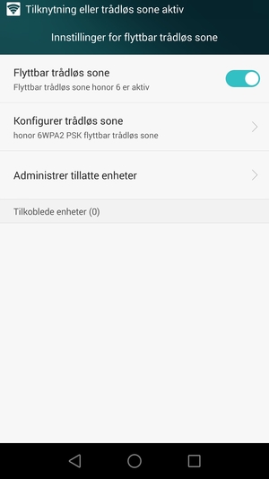 Telefonen din er konfigurert for bruk som et modem