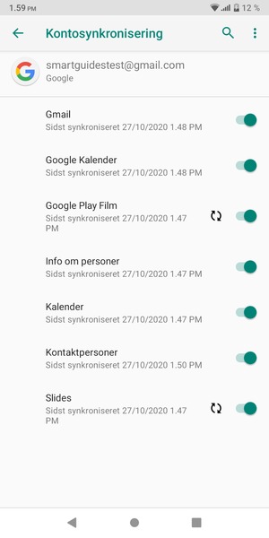 Kontroller at Kontaktpersoner er valgt