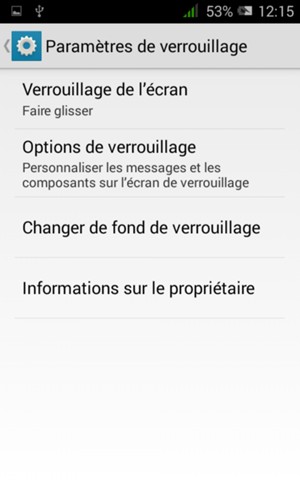 Sélectionnez Verrouillage de l'écran
