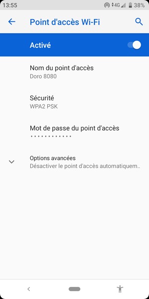 Votre téléphone est maintenant configuré pour être utilisé comme modem