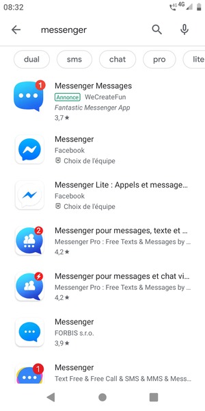 Sélectionnez l'appli