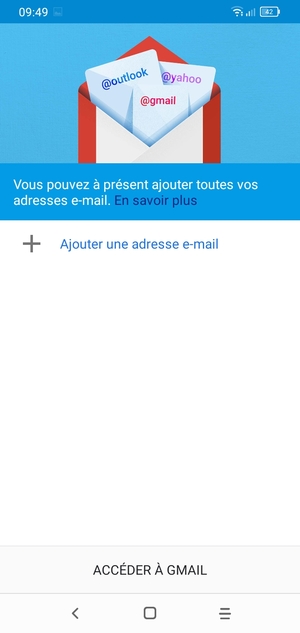 Sélectionnez Ajouter une adresse e-mail