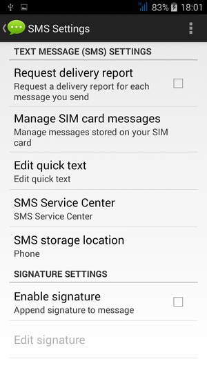 Select SMS Service Center