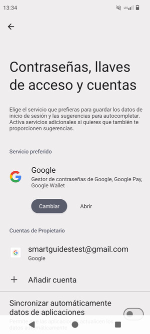 Seleccione su cuenta Google