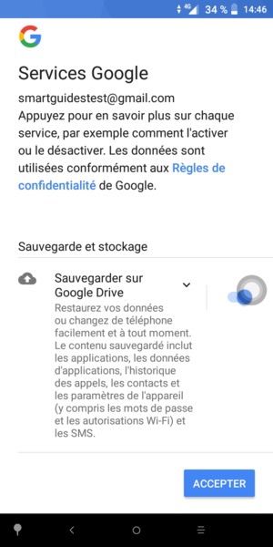 Sélectionnez ACCEPTER