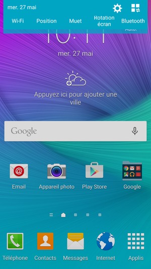 Déroulez le menu du haut