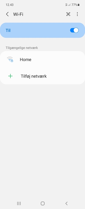 Vælg det trådløse netværk, du ønsker at oprette forbindelse til