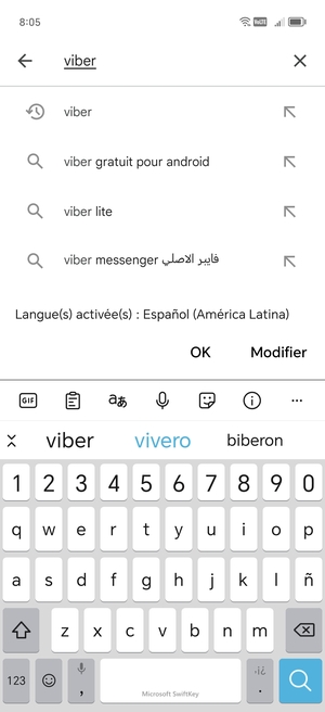 Saisissez le nom de l'appli et sélectionnez Rechercher