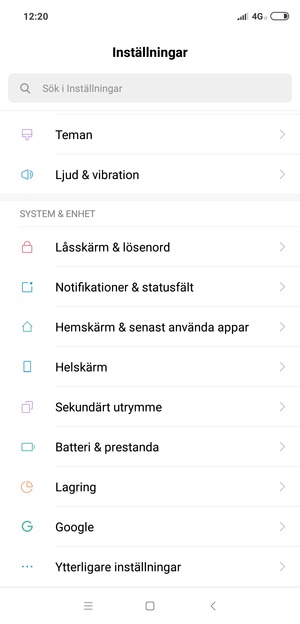 För att aktivera ditt skärmlås, gå till Inställningar-menyn och välj Låsskärm & lösenord