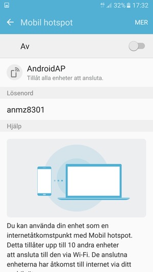Aktivera Mobil hotspot