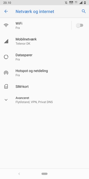 Vælg Mobilnetværk
