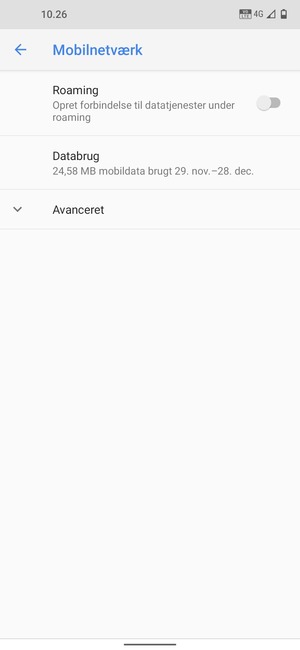 Vælg Avanceret