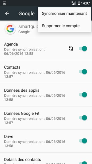 Sélectionnez Synchroniser maintenant