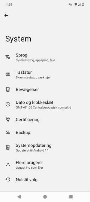 Vælg Systemopdatering