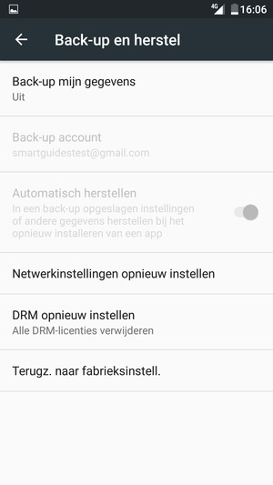 Selecteer Back-up mijn gegevens