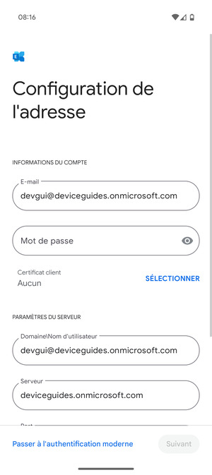 Saisissez votre mot de passe