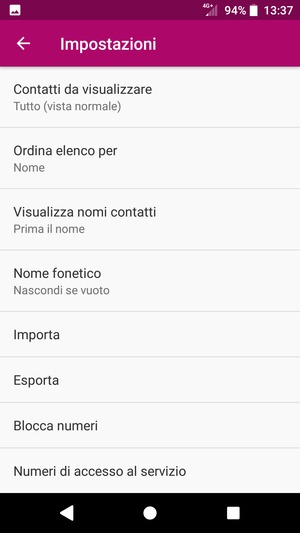 Scorri e seleziona Importa