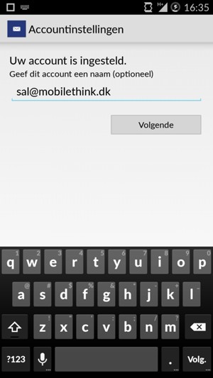 Geef uw account een naam en selecteer Volgende