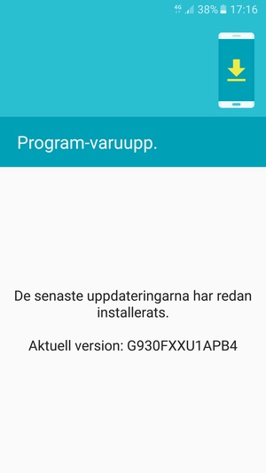 Om din telefon är uppdaterad, kommer du att se följande skärm