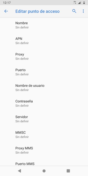 Introduzca la información de Internet