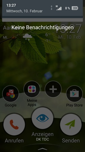 Ziehen Sie das obere Menü nach unten