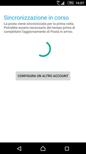 Attendi il completamento del processo di sincronizzazione