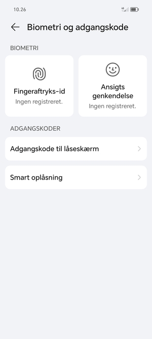 Vælg Adgangskode til låseskærm