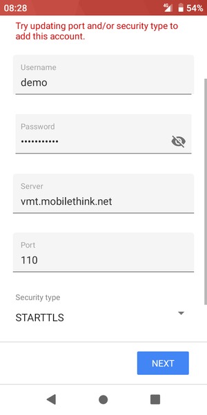 Select Security type