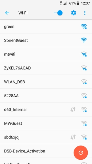 Select the wireless network you want to connect to