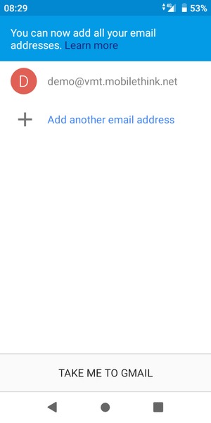 Select TAKE ME TO GMAIL