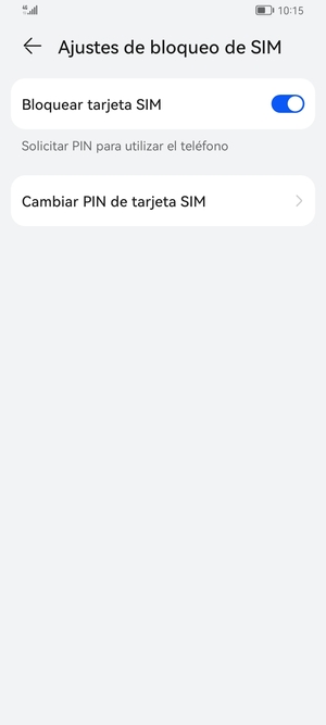 Seleccione Cambiar PIN de tarjeta SIM