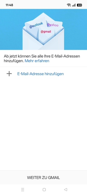 Wählen Sie E-Mail-Adresse hinzufügen