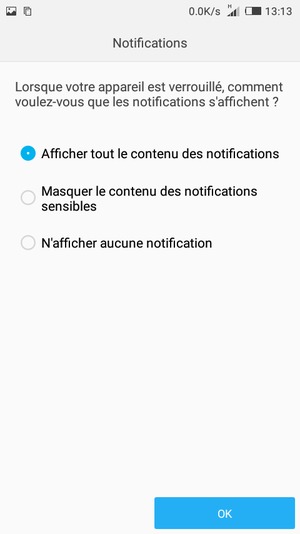 Sélectionnez votre option préférée et sélectionnez OK
