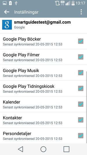 Kontrollera att Kontakter är valt