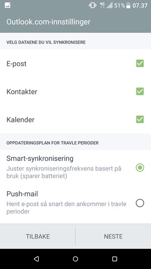 Velg NESTE