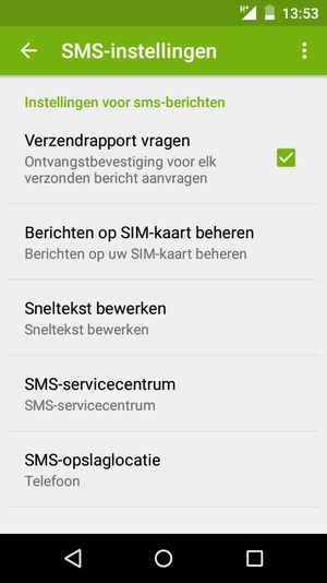 Selecteer SMS-servicecentrum