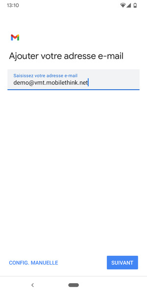Saisissez votre adresse e-mail et sélectionnez SUIVANT