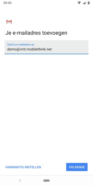 Voer uw e-mailadres in en selecteer VOLGENDE