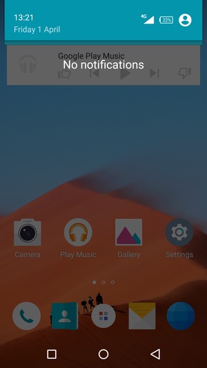 Slide down the top menu again