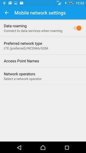 Turn Data roaming on or off