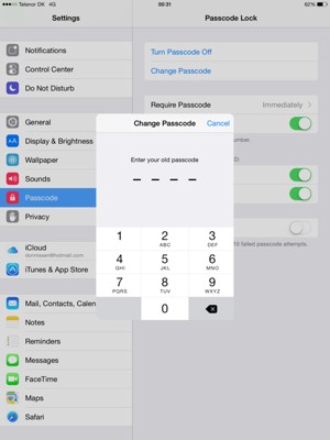 Enter your old passcode