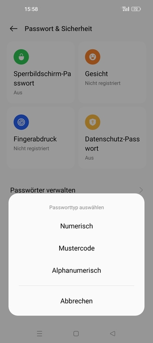 Wählen Sie Mustercode