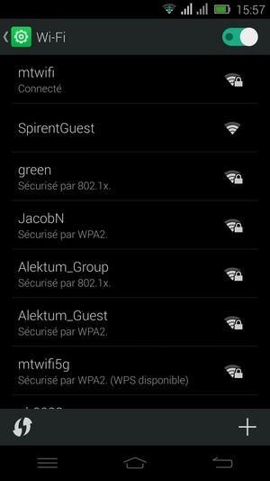 Vous êtes maintenant connecté au réseau Wi-Fi
