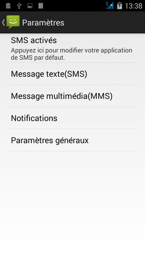 Sélectionnez Message texte(SMS)